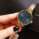 Marc Jacobs Sally Blue Dial Gold Steel Strap Watch for Women - MBM3366 Authentic Buy Shop Now