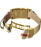 Burberry Nova Gold Tone Square Dial Leather Strap Watch for Women - BU1582 Authentic Buy Shop Now