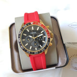 Fossil Bannon Multifunction Black Dial Red Silicone Strap Watch for Men - BQ2499 Authentic Buy Shop Now