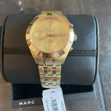 Marc Jacobs Peeker Chronograph Gold Dial Gold Steel Strap Watch for Women - MBM3393 Authentic Buy Shop Now