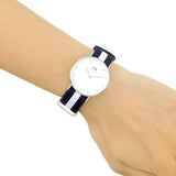 Daniel Wellington Classy Glasgow White Dial Two Tone Nylon Strap Watch For Women - DW00100082 Authentic Buy Shop Now