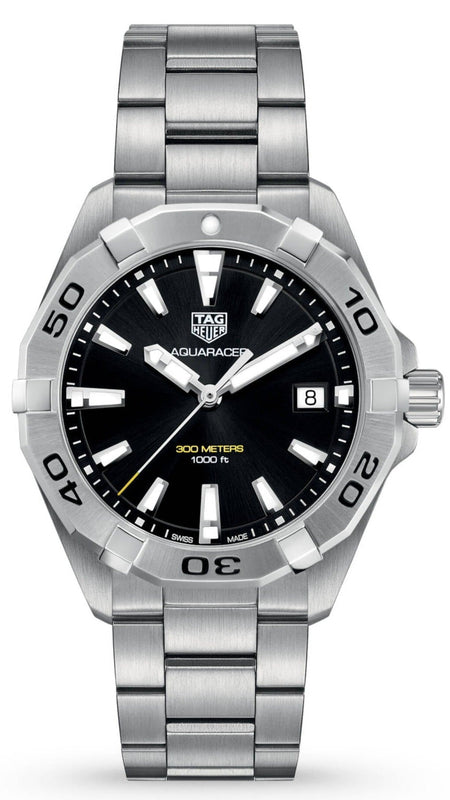 Tag Heuer Aquaracer Black Dial Silver Steel Strap Watch for Men - WBD1110.BA0928 Authentic Buy Shop Now