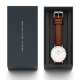Daniel Wellington St Mawes White Dial Brown Leather Strap Watch For Men - DW00100052 Authentic Buy Shop Now