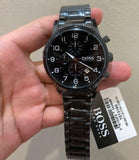 Hugo Boss Chronograph Black Dial Black Steel Strap Watch for Men - 1513180 Authentic Buy Shop Now