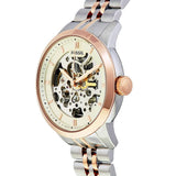 Fossil Townsman Automatic Skeleton White Dial Two Tone Steel Strap Watch for Men - ME3075 Authentic Buy Shop Now
