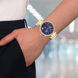 Michael Kors Parker Chronograph Blue Dial Gold Steel Strap Watch For Women - MK6262 Authentic Buy Shop Now