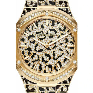 Michael Kors Lennox Three Hand Crystals Gold Dial Two Tone Steel Strap Watch For Women - MK7284