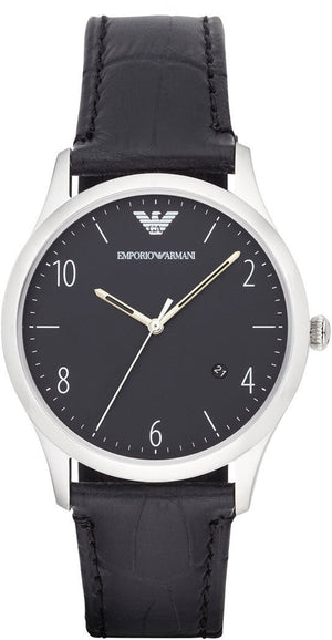 Emporio Armani Classic Quartz Black Dial Black Leather Strap Watch For Men - AR1865 Authentic Buy Shop Now