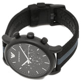 Emporio Armani Luigi Chronograph Quartz Black Dial Two Tone Nylon Strap Watch For Men - AR1948 Authentic Buy Shop Now