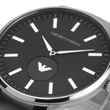 Emporio Armani Renato Quartz Black Dial Silver Steel Strap Watch For Men - AR11118 Authentic Buy Shop Now