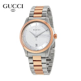 Gucci G Timeless Silver Dial Two Tone Steel Strap Watch For Women - YA126564 Authentic Buy Shop Now