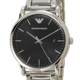 Emporio Armani Luigi Quartz Black Dial Silver Steel Strap Watch For Men - AR2499 Authentic Buy Shop Now