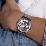 Guess Gadget Silver Dial Silver Mesh Bracelet Watch for Men - GW0538G1 Authentic Buy Shop Now