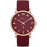Marc Jacobs Baker Maroon Dial Maroon Leather Strap Watch for Women - MBM1271 Authentic Buy Shop Now