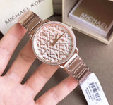 Michael Kors Portia Quartz Silver Dial Rose Gold Steel Strap Watch For Women - MK3887 Authentic Buy Shop Now