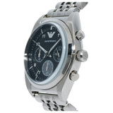 Emporio Armani Franco Black Dial Silver Steel Strap Watch For Men - AR0373 Authentic Buy Shop Now