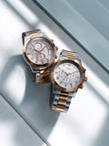 Guess Exec Chronograph White Dial Two Tone Steel Strap Watch for Men - W0075G2 Authentic Buy Shop Now