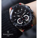 Maserati Traguardo Black Dial Black Leather Strap Watch For Men - R8871612028 Authentic Buy Shop Now