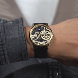 Guess Gadget Gold Dial Black Leather Strap Watch for Men - GW0570G1 Authentic Buy Shop Now