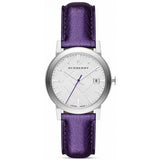 Burberry The City Silver Dial Purple Leather Strap Watch for Women - BU9122 Authentic Buy Shop Now