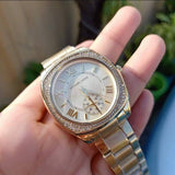 Michael Kors Byrn Quartz Gold Dial Gold Steel Strap Watch For Women - MK6134 Authentic Buy Shop Now