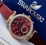Swarovski Era Journey Red Dial Red Leather Strap Watch for Women - 5416701 Authentic Buy Shop Now