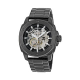 Fossil Modern Machine Automatic Silver Dial Black Steel Strap Watch for Men - ME3080 Authentic Buy Shop Now