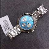 Michael Kors Bradshaw Chronograph Blue Dial Silver Steel Strap Watch For Women - MK6098 Authentic Buy Shop Now