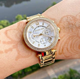 Michael Kors Parker Chronograph Silver Dial Two Tone Steel Strap Watch For Women - MK5687 Authentic Buy Shop Now