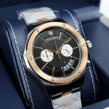 Maserati Circuito Chronograph Black Dial Two Tone Steel Strap Watch For Men - R8873627004 Authentic Buy Shop Now