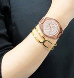 Michael Kors Janelle Three Hand Rose Gold Dial Two Tone Steel Strap Watch For Women - MK7089 Authentic Buy Shop Now