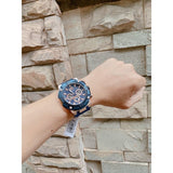 Guess Navigator Chronograph Blue Dial Blue Rubber Strap Watch for Men - GW0264G4 Authentic Buy Shop Now