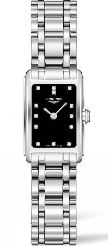 Longines Dolcevita Black Dial Silver Steel Strap Watch for Women - L5.258.4.57.6 Authentic Buy Shop Now