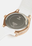 Guess Sport Multifunction Crystals Rose Gold Dial White Rubber Strap Watch For Women - GW0439L3 Authentic Buy Shop Now