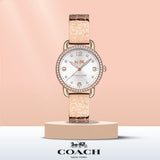 Coach Delancey Silver Dial Rose Gold Steel Strap Watch for Women - 14502355 Authentic Buy Shop Now