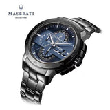 Maserati Ingegno Tachymeter Blue Dial Black Steel Strap Watch For Men - R8873619001 Authentic Buy Shop Now