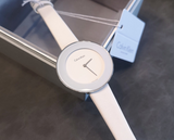 Calvin Klein Chic White Dial White Leather Strap Watch for Women - K7N23TK2 Authentic Buy Shop Now