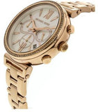 Michael Kors Sofie Chronograph Mother of Pearl White Dial Rose Gold Steel Strap Watch For Women - MK6576 Authentic Buy Shop Now