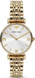 Emporio Armani Gianni T Bar Silver Dial Gold Stainless Steel Strap Watch For Women - AR1877 Authentic Buy Shop Now