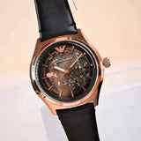 Emporio Armani Meccanico Black Dial Black Leather Watch For Men - AR60004 Authentic Buy Shop Now