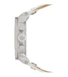 Diesel Badass Chronograph White Dial White Leather Strap Watch For Men - DZ7265 Authentic Buy Shop Now