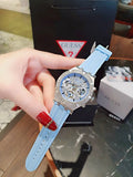 Guess Heiress Diamonds Blue Dial Blue Rubber Strap Watch for Women - GW0407L1 Authentic Buy Shop Now