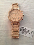 Michael Kors Uptown Glam Parker Chronograph Rose Gold Dial Steel Strap Watch for Women - MK5663 Authentic Buy Shop Now