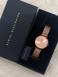 Daniel Wellington Petite Rose Gold Dial Rose Gold Mesh Bracelet Watch For Women - DW00100471 Authentic Buy Shop Now