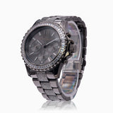 Michael Kors Everest Chronograph Black Dial Grey Steel Strap Watch For Women - MK6974 Authentic Buy Shop Now