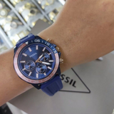 Fossil Bannon Multifunction Blue Dial Blue Silicone Strap Watch for Men - BQ2498 Authentic Buy Shop Now