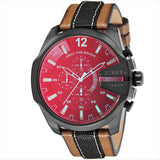 Diesel Mega Chief Quartz Black Dial Two Tone Leather Strap Watch For Men - DZ4305 Authentic Buy Shop Now