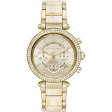 Michael Kors Parker Chronograph Gold Dial Gold Steel Strap Watch For Women - MK6831 Authentic Buy Shop Now