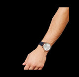 Emporio Armani Classic Silver Dial Blue Leather Strap Watch For Men - AR11131 Authentic Buy Shop Now