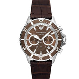 Emporio Armani Diver Chronograph Brown Dial Brown Leather Strap Watch For Men - AR11486 Authentic Buy Shop Now